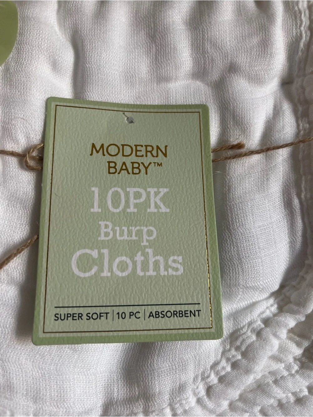 Modern Baby 10 pack White Burp Cloths 100% Viscose Bamboo Soft Modern NWT